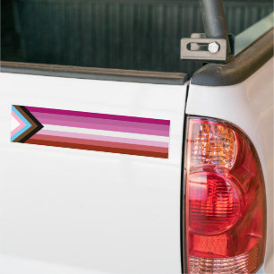Lesbische vooruitgang Pride vlag strepen Bumpersticker