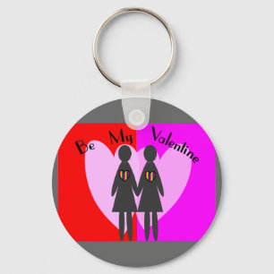 Lesbische "Wees mijn Valentijn"-kaarten en cadeaus Sleutelhanger