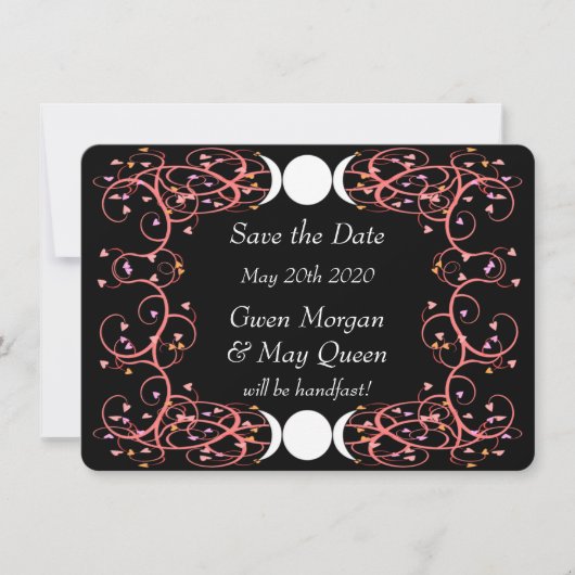 Lesbische Wiccan Wedding Save the Date Kaart (Voorkant)