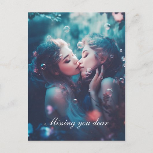 Lesbische zeemeermeisjes briefkaart (Voorkant)