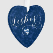 Lesbos, Coeur Grec En Drapeau, Grèce Flocon De Nei (devant)