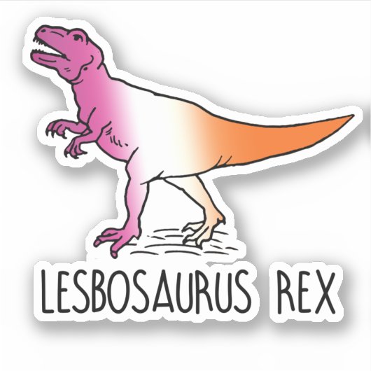 Lesbosaurus Rex Sticker (Voorkant)