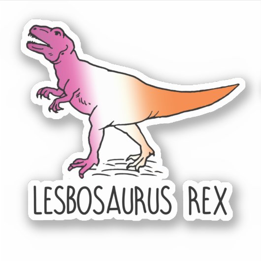 Lesbosaurus Rex Sticker (Voorkant)
