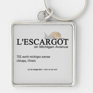 L'ESCARGOT Restaurant aan Michigan Avenue, Chicago Sleutelhanger