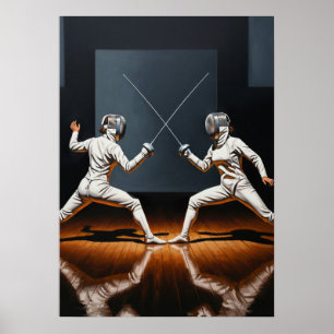 L'ESCRIMEUSE (The Fencer) - Originele art deco kun Poster