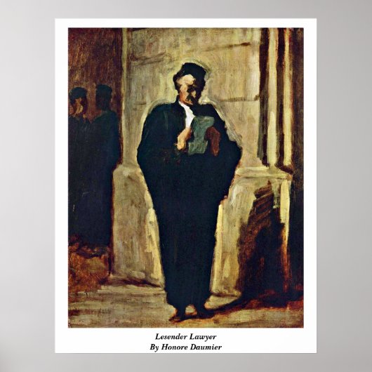 Lesender Lawyer van Honore Daumier Poster (Voorkant)