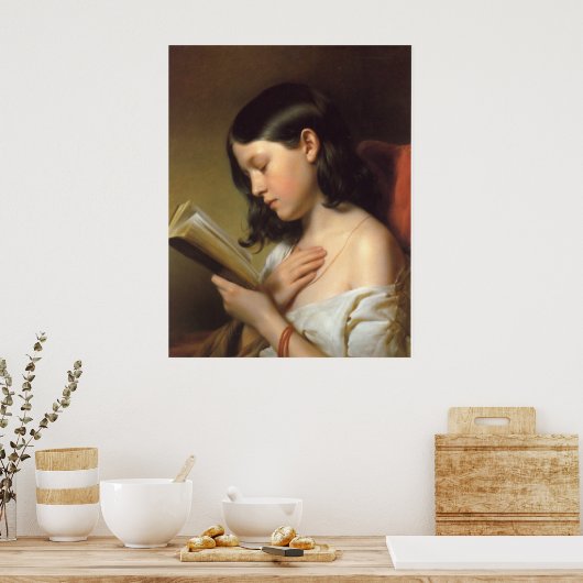 Lesendes Mädchen Poster (Keuken)