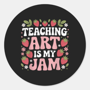 Lesgeven in Kunst Is Mijn Ding Retro Grappige Kuns Ronde Sticker