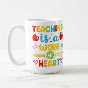Lesgeven is een hartstocht cadeau voor leraren koffiemok