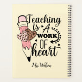 Lesgeven is een werk van hart leraar waardering planner (Achterkant)