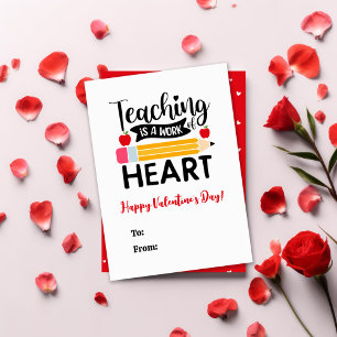 Lesgeven is een werk van hart Valentijnsdag Feestdagenkaart