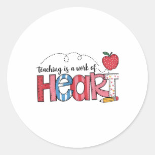 Lesgeven is een werk van hartleraar Valentijnsdag Ronde Sticker