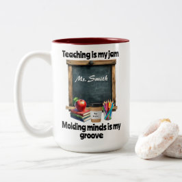 Lesgeven is mijn jam t-shirt tweekleurige koffiemok