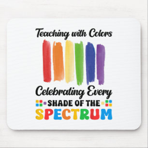 Lesgeven met kleuren Spectrum Autisme Leraar bewus Muismat