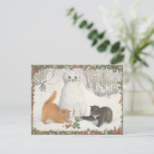 Lesley Anne Ivory Christmas Cat Carte postale (Debout devant)