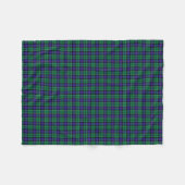 Leslie Clan Helder Blauw en Groen Jacht Tartan Fleece Deken (Voorkant (Horizontaal))
