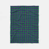 Leslie Clan Helder Blauw en Groen Jacht Tartan Fleece Deken (Voorkant)
