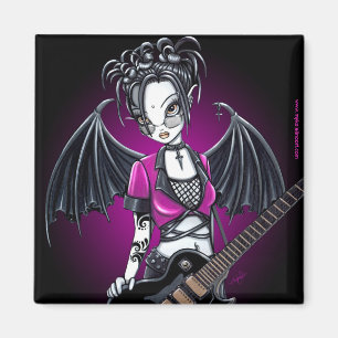 "Leslie" Gothic Guitar Fairy Art Magnet Magneet