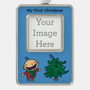 Leslie Patricelli's Baby kiest een kerstboom Verzilverd Kader Ornament