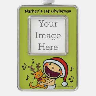 Leslie Patricelli's Fa La La Baby Verzilverd Kader Ornament