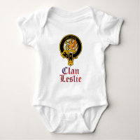 Leslie Scottish crest en tartan clan name