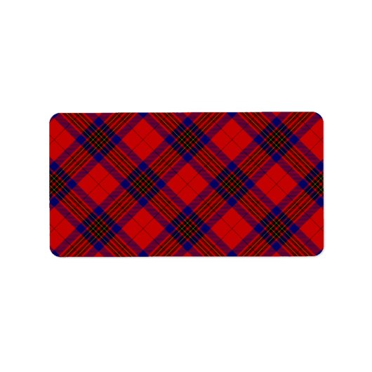 Leslie tartan red blue paars plaid etiket (Voorkant)