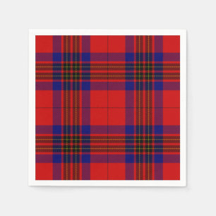 Leslie tartan red blue paars plaid servetten