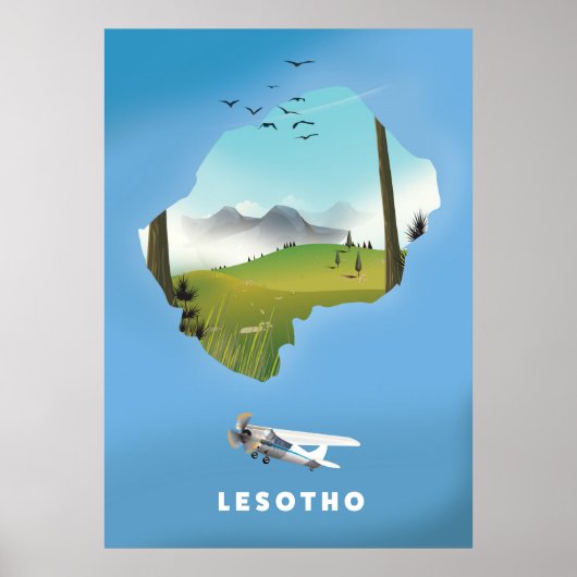 Lesotho Afrique du Sud poster de ski (Devant)