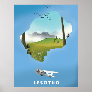 Lesotho Afrique du Sud poster de ski