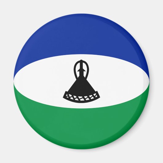Lesotho Fisheye Flag Magnet Magneet (Voorkant)