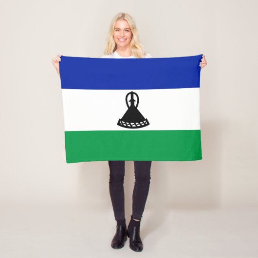 Lesotho Flag Fleece Deken (In situ)