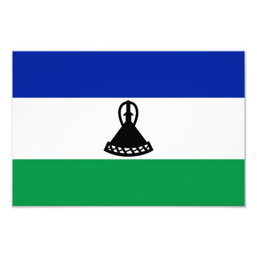 Lesotho Flag Foto Afdruk (Voorkant)