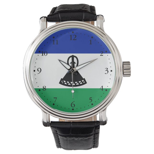 Lesotho Flag Horloge (Voorkant)