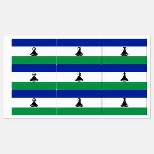 Lesotho Flag Labels (Vel)