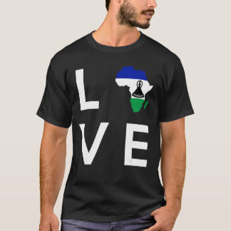 Lesotho Flag Love Africa Continent Silhouette voor T-shirt