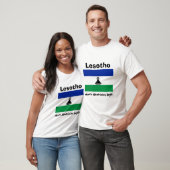 Lesotho Flag + Map + Tekst T-Shirt (Unisex)