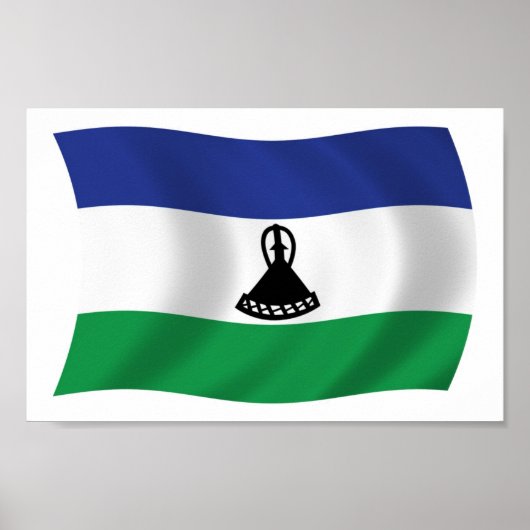 Lesotho Flag Poster Print (Voorkant)