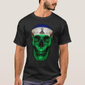 Lesotho Flag Skull Basotho Roots Proud Patriotic T-shirt (Voorkant)