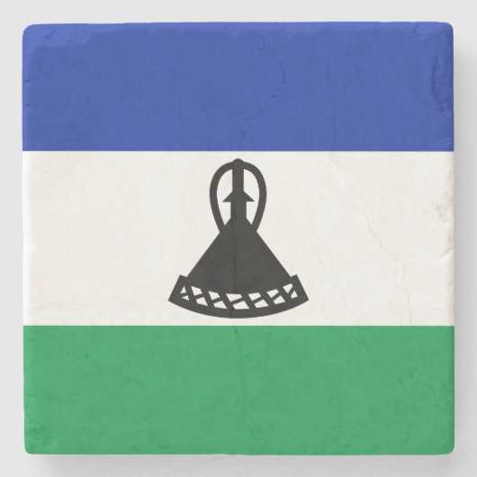 Lesotho Flag Stenen Onderzetter (Voorkant)