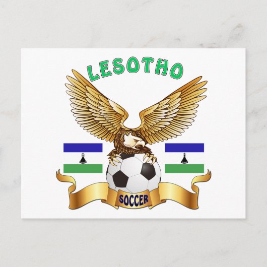 Lesotho Football Design Briefkaart (Voorkant)