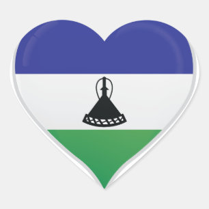 Lesotho liefde vlag trots hart sticker