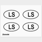 Lesotho "LS" Ovale Sticker (Vel)