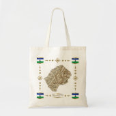 Lesotho Map + Flags Bag Tote Bag (Voorkant)