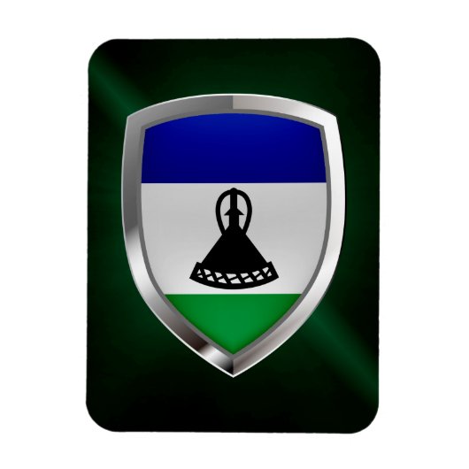 Lesotho Metallic Emblem Magneet (Verticaal)
