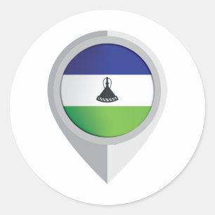 Lesotho Pin Locatie Vlag Ronde Sticker