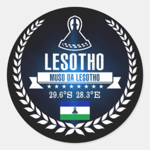 Lesotho Ronde Sticker