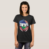 Lesotho Vlag Amerikaanse trots op mijn Basotho-erf T-shirt (Voorkant volledig)