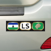 Lesotho Vlag Landkaart Code Bumpersticker (Op auto)