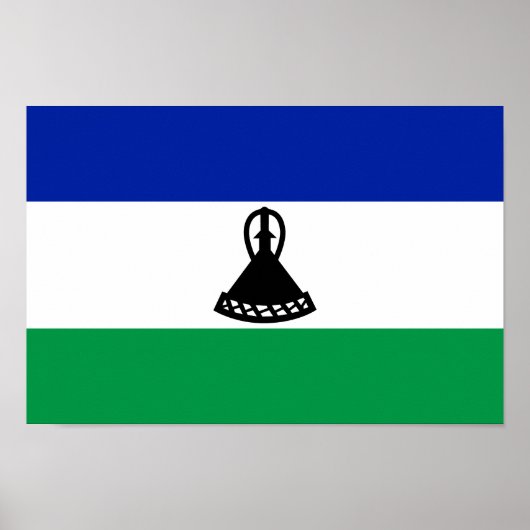 Lesotho Vlag Poster (Voorkant)