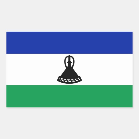 Lesotho-vlag Rechthoekige Sticker (Voorkant)